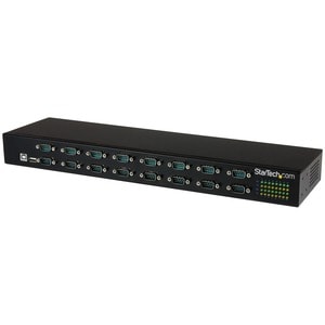 StarTech.com USB to Serial Hub - 16 Port - COM Port Retention - Rack Mount and Daisy Chainable - USB to RS232 Hub - Conver