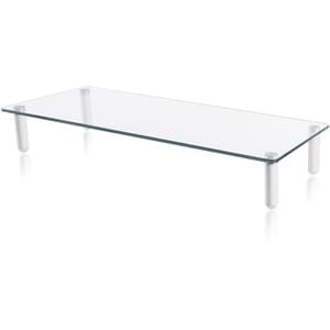 Newstar Transparent Monitor Stand (Clear Acrylic) - 25 kg Load Capacity - 8 cm Height x 56 cm Width x 21 cm Depth - Glass 