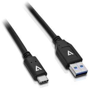 V7 V7U3.1AC-1M-BLK-1E 1.01 m USB-C/USB-A Data Transfer Cable - First End: 1 x USB Type A - Male - Second End: 1 x USB 3.1 