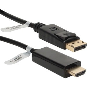 QVS 15ft DisplayPort to HDMI Digital A/V Cable - 15 ft DisplayPort/HDMI A/V Cable for Projector, Monitor, Audio/Video Devi