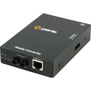 Perle S-1000-M2ST05 Transceiver/Media Converter - 2 Port(s) - 1 x Network (RJ-45) - 1 x ST - Twisted Pair, Optical Fiber -