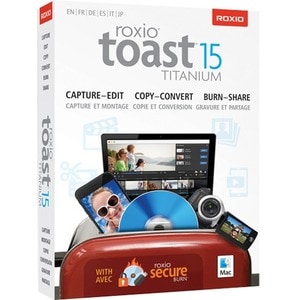 Roxio Toast v.15.0 Titanium - Mini Box Packing - CD/DVD Authoring - DVD-ROM - French, English, Spanish - Intel-based Mac