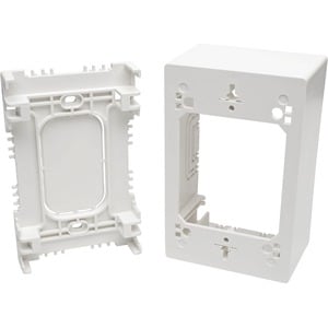 Eaton Tripp Lite Series Single-Gang Surface-Mount Back Box, White, TAA - 1-gang - White - Acrylonitrile Butadiene Styrene 