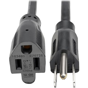 Eaton Tripp Lite Series Power Extension Cord, NEMA 5-15P to NEMA 5-15R - 13A, 120V, 16 AWG, 15 ft. (4.57 m), Black - 120 V