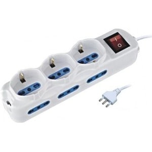 Ciabatta elettrica ITB - Tipo L - 3 x Schuko - 1,50 m Cord - 16 A Attuale - 250 V AC Voltage - 2,50 kW - Bianco
