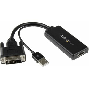 StarTech.com DVI to HDMI Video Adapter with USB Power and Audio - DVI-D to HDMI Converter - 1080p - 1 x 25-pin DVI-D Digit