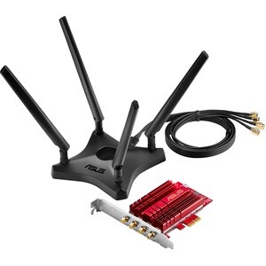 Asus PCE-AC88 IEEE 802.11ac Wi-Fi Adapter for Desktop Computer - PCI Express - 3.03 Gbit/s - 2.40 GHz ISM - 5 GHz UNII - I