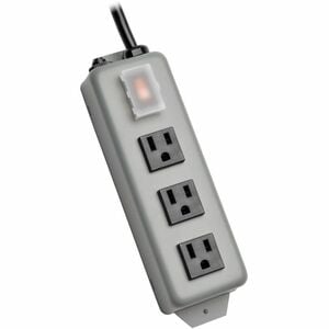 Eaton Tripp Lite Series Industrial Power Strip, 3-Outlet, 9 ft. (2.7 m) Cord, NEMA 5-15P Plug, Switch Guard - NEMA 5-15P -