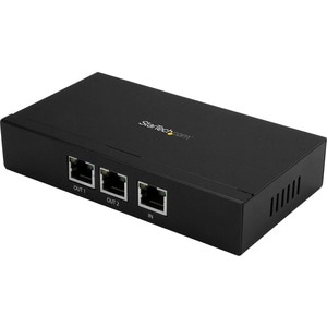 StarTech.com 2 Port Gigabit PoE+ Extender - 802.3at and 802.3af - 100 m (330 ft) - Power over Ethernet Extender - PoE Repe