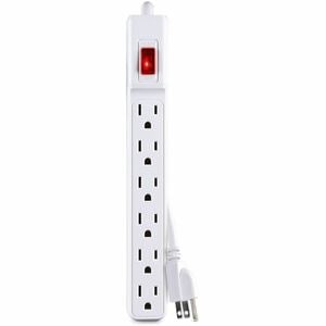 CyberPower GS60304 Power Strips 6 Outlet Power Strip - 3 ft, NEMA 5-15P Plug Type, Straight Plug Style, 15 Amp, White, Lif