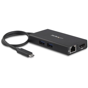 StarTech.com USB-C Multiport Adapter - USB-C Travel Dock w/ 4K HDMI - 60W PD Pass-Through, GbE, 2x USB-A - Mini USB Type-C