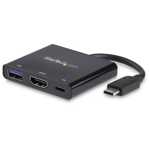 StarTech.com USB C Multiport Adapter with HDMI 4K & 1x USB 3.0 - PD - Mac & Windows - USB Type C All in One Video Adapter 