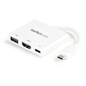 StarTech.com USB C Multiport Adapter with HDMI 4K & 1x USB 3.0 - PD - Mac & Windows - White USB Type C All in One Video Ad