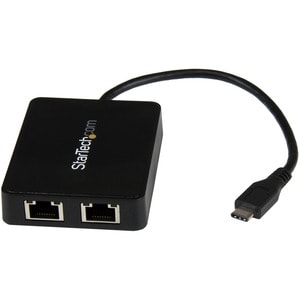 StarTech.com USB-C auf Dual-Gigabit Ethernet Adapter mit USB (Typ-A) Anschluss - USB Type-C Gigabit Netzwerk Adapter - USB