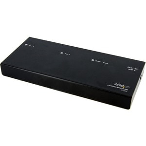 StarTech.com Signal Splitter - Aluminium - Black - TAA Compliant - 1920 x 1200 - 10 m Maximum Operating Distance - Audio L