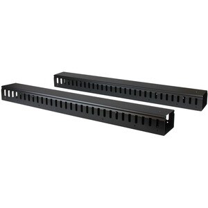 StarTech.com Vertical Cable Organizer with Finger Ducts - Vertical Cable Management Panel - Rack-Mount Cable Raceway - 40U