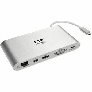 Eaton Tripp Lite Series USB-C Dock, Dual Display - 4K HDMI/mDP, VGA, USB 3.x (5Gbps), USB-A/C Hub, GbE, Memory Card, 100W 