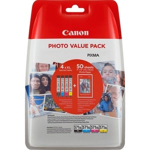 Canon Original Inkjet Ink Cartridge/Paper Kit - Blister Pack - Cyan, Magenta, Yellow - 4 / Pack - Inkjet - 4 / Pack