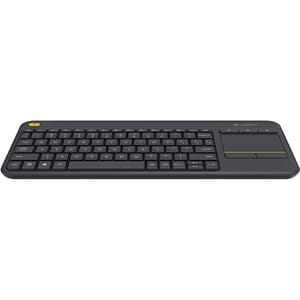 Logitech K400 Plus Keyboard - Wireless Connectivity - USB Interface - TouchPad - English (UK) - QWERTY Layout - Black - RF
