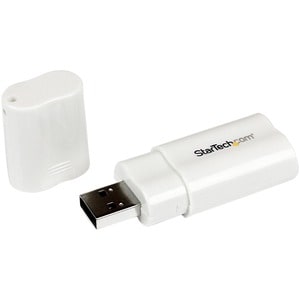 StarTech.com ICUSBAUDIO. Hostschnittstelle: USB, Kopfhörer: 3.5 mm. Chipsatz: C-Media CM108AH, Produktfarbe: Weiß, Zertifi