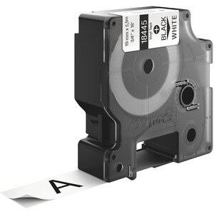 Thermoetiketten Dymo RhinoPRO 18445 - 19 mm Breite - Permanent Kleber - Rechteck - Thermotransfer - Weiß, Schwarz - Vinyl 