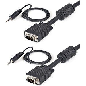 StarTech.com VGA, 3.5mm - VGA, 3.5mm, 2m, 2 m, VGA (D-Sub) + 3.5mm, VGA (D-Sub) + 3.5mm, Männlich, Männlich, Nickel