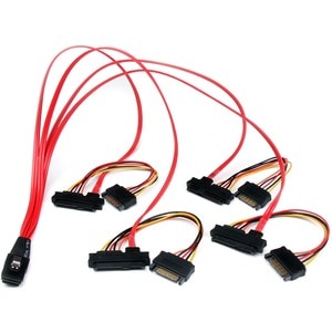 StarTech.com SAS808782P50. Kabellänge: 0,5 m, Anschluss 1: 1 x SFF-8087, Anschluss 2: 4 x SATA, 4 x SFF-8482. Paketbreite: