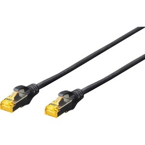 Assmann 50 cm Kategorie 6a Netzwerkkabel für Netzwerkgerät - Zweiter Anschluss: 1 x RJ-45 Network - Male - Patchkabel - Abschirmung - 26/7 AWG - Schwarz