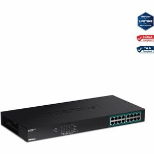 TRENDnet TPE-TG160G 16 Anschlüsse Ethernet-Switch - Gigabit-Ethernet - 10/100/1000Base-T - Neu - TAA-konform - 2 Unterstüt