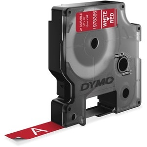 Étiquette d'identification Dymo - 12,70 mm Largeur - Blanc, Rouge
