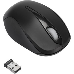 Souris Optique Targus Wireless Mobile - USB 2.0 - Noir, Argenté - Sans fil - 1000 dpi - Roulettes avec frein - Symétrique