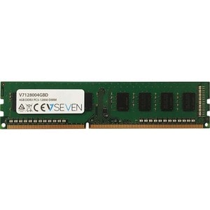 V7 V7128004GBD RAM Module for Desktop PC - 4 GB - DDR3-1600/PC3-12800 DDR3 SDRAM - 1600 MHz Single-rank Memory - CL11 - No