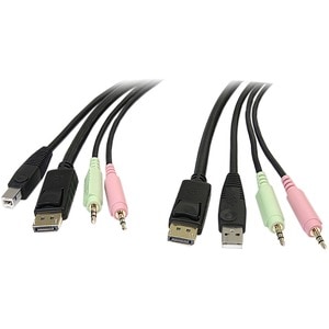 StarTech.com DP4N1USB6 1,83 m KVM-Kabel - 1 Stück - Cable for KVM-Umschalter, Peripheriegerät, Audiogerät, Mikrofon, Tasta