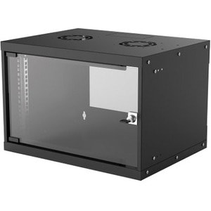 Network Cabinet, Wall Mount (Basic), 6U, Usable Depth 340mm/Width 485mm, Black, Flatpack, Max 50kg, Glass Door, 19", Parts