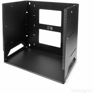 StarTech.com 2-Pfosten 8HE Open Frame Wandmontage Netzwerk-Rack mit Fachboden, Wandmontage Daten-Rack mit Einstellbarer Ti