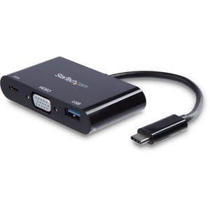 StarTech.com USB-C VGA Multiport Adapter - USB-A Port - with Power Delivery (USB PD) - USB C Adapter Converter - USB C Don