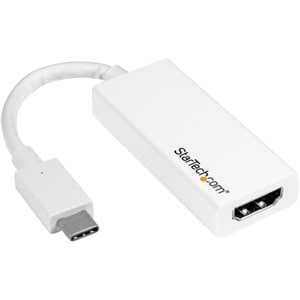 StarTech.com USB-C to HDMI Adapter - White - 4K 60Hz - Thunderbolt 3 Compatible - USB-C Adapter - USB Type C to HDMI Dongl