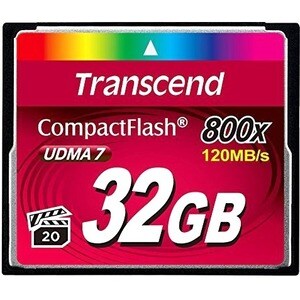 Transcend Premium 32 GB CompactFlash - 120 MB/s Read - 60 MB/s Write - 800x Memory Speed