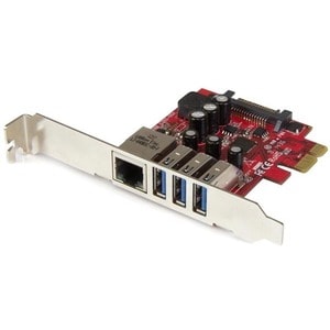 StarTech.com USB Adapter - PCI Express 2.0 - Plug-in-Karte - 3 Total USB Port(s) - 3 USB 3.0 Port(s)1 Netzwerk (RJ-45) Ans