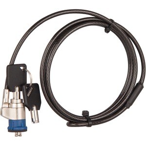 The Joy Factory LockDown Key Cable Lock 6' for Tablets and Laptops - 6 ft Cable - Keyed Lock - Black - Steel - For Noteboo