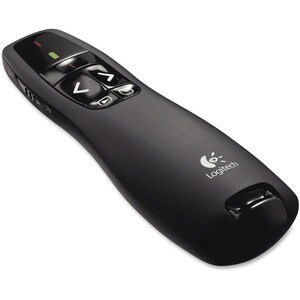 Logitech R400 Presentation Pointer - Radio Frequency - USB - Laser - Black - 1 Each - Wireless - 15 m - 2.40 GHz