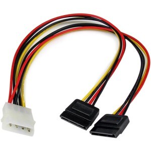 StarTech.com 12in LP4 to 2x SATA Power Y Cable Adapter - For Disk Drive - 30.48 cm Cord Length - LP4 / SATA - 1