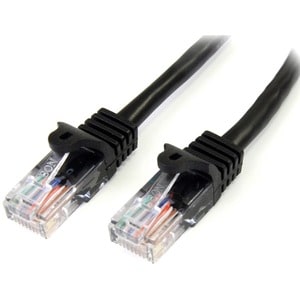StarTech.com 3 m Black Cat5e Snagless RJ45 UTP Patch Cable - 3m Patch Cord - 3 m Category 5e Network Cable for Network Dev