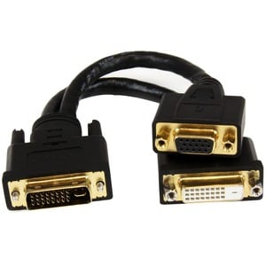 StarTech.com 8in Wyse DVI Splitter Cable - DVI-I to DVI-D and VGA - M/F - 20.32 cm DVI/VGA Video Cable for Video Device, M