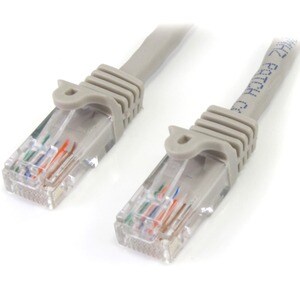 StarTech.com 3 m Gray Cat5e Snagless RJ45 UTP Patch Cable - 3m Patch Cord - 3 m Category 5e Network Cable for Network Devi