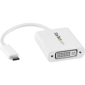 StarTech.com USB C to DVI Adapter - White - Thunderbolt 3 Compatible - 1920x1200 - USB-C to DVI Adapter for USB-C devices 