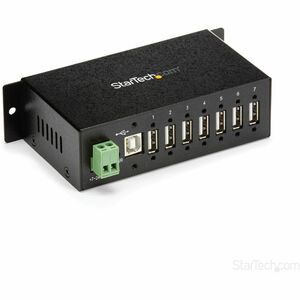 StarTech.com Mountable Rugged Industrial 7 Port USB 2.0 Hub - USB Type B - External - 7 USB Port(s) - 7 USB 2.0 Port(s) - 