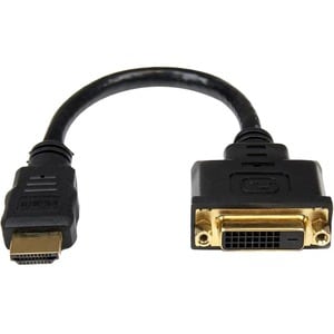 StarTech.com 20,32 cm DVI/HDMI Videokabel - Stück - Cable for Videogerät, Monitor, Notebook - Abschirmung - Schwarz