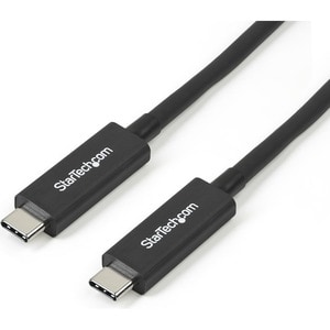 StarTech.com Active 40Gbps Thunderbolt 3 Cable - 3.3ft/1m - Black - 5k 60Hz/4k 60Hz - Certified TB3 Charger Cord w/ 100W P