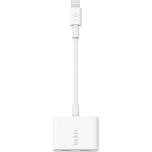 Belkin Lightning Audio + Charge RockStar - 4.50" Lightning Audio/Power Cable for iPhone, iPad - First End: 1 x Lightning -